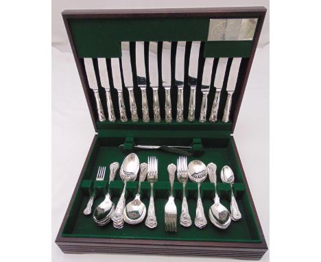 A canteen of Butlers Kings pattern silver plated flatware for six place settings