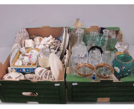 Myott-Son, Olympic tea service, cruet, glass-ware, vintage soda syphon etc:- Two Boxes.