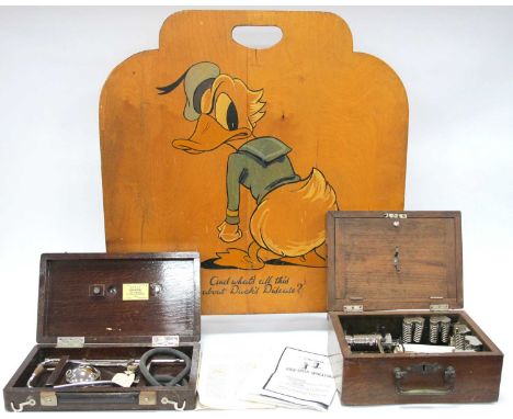 Capac Pumping Station Equipment, 'Crosby Steam Gage &amp; Valve', both boxed. Donald Duck firescreen (3).