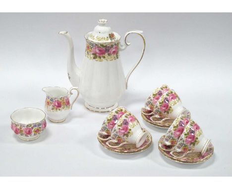 Royal Albert Bone China "Serena" Coffee Service, fifteen pieces:- One Tray.