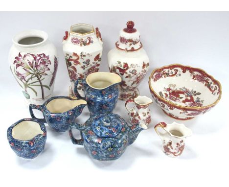 Mason's 'Red Mandalay' Ceramics (5), Portmeirion 'Botanic Garden' vase, Rington's tea set:- One Tray