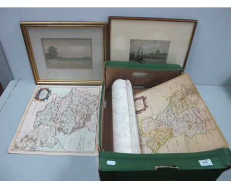 Ordnance Survey Maps of Sheffield, two XV11 Century Robert Morden Maps, The West Riding of Yorkshire, Derbyshire, C. Ashmore,