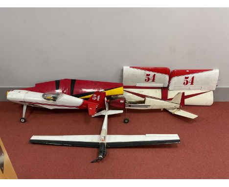 Three Scratch/Kit Built Radio Controlled Model Aircraft to include White/Black Aircraft, Wingspan 150cm, requiring RC Gear, R