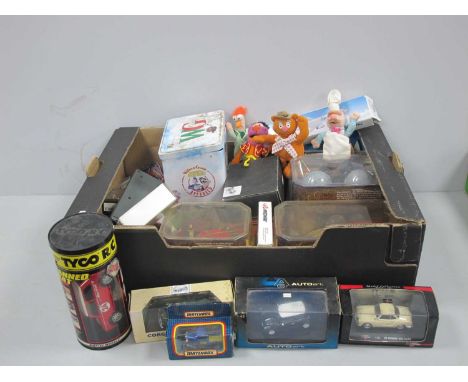 Corgi Classic Vehicles, Morris Minor Traveller, auto art, Mini Cooper die cast car, Matchbox die cast van, etc:- One Box.