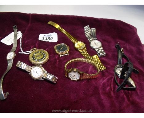 Nine Watches to include Rotary, Seconda, Leader and a working Chancellor pendant Watch