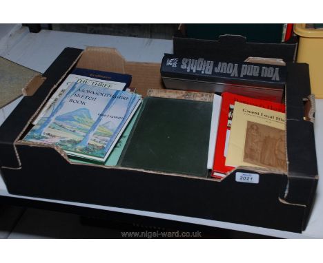 A box of books incl Three Castles Walk, Monmouthshire Sketch Book, Local History, etc