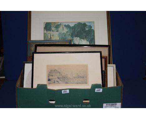 A quantity of Prints to include a Hunt Engraving, a Lionel Edwards picture of hounds, John H. Fry sketch of Portsmouth, etc