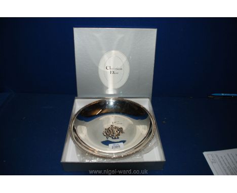 A Christian Dior silver plated Fruit Bowl in original box