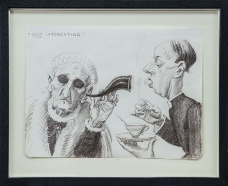 * JOHN BULLOCH SOUTER (SCOTTISH 1890 - 1972), MOST INTERESTING pencil on paper, titled 19cm x 25cm Mounted, framed and under 