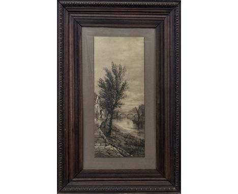 AFTER G A LUCAS, RIVER SCENES prints 37cm x 15cm each Mounted, framed and under glass.
