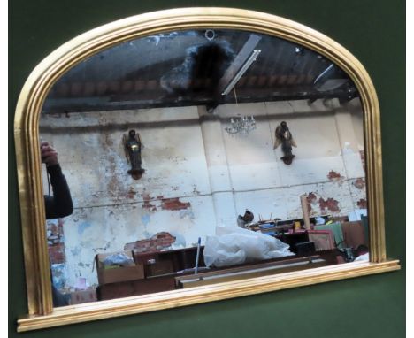 20th century gilded overmantle mirror. Approx. 82 x 113cm Reasonable used condition