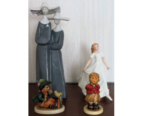 Small Royal Doulton figure, two Hummel figures, etc

all used unchecked 