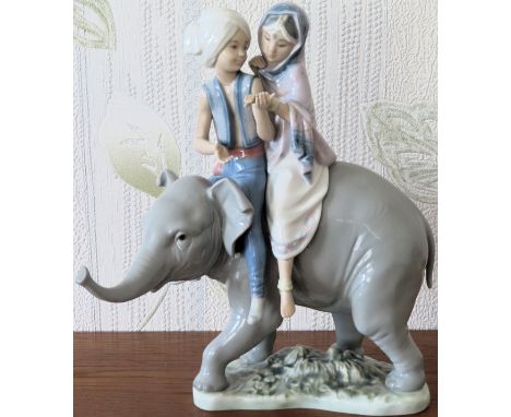 Boxed Lladro ceramic figure group - Hindu Children (No. 5352). Approx. 24cms H reasonable used condition