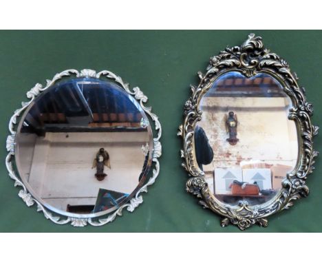 Art Deco bevelled circular wall mirror, plus gilded wall mirror

both used minor chips on gilded mirror 