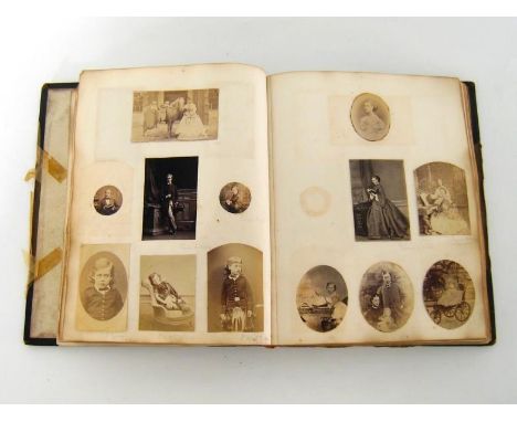 A Victorian photograph album, principally 1860s, a few 1870s,  provenance believed to be Doyne Courtenay Bell (1830-1888), Se