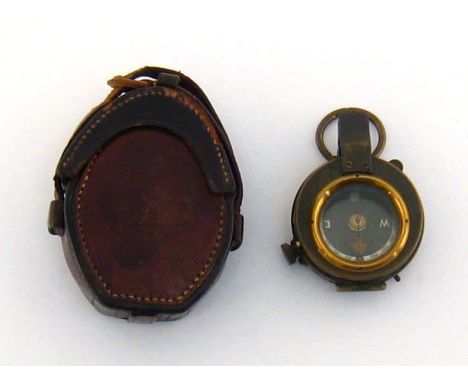 A WW I  military Verners pattern V11 prismatic marching compass with mother of pearl compass card, the body stamped “ Pillisc