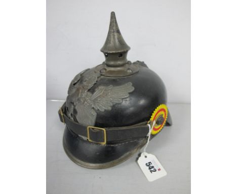 A WWI M1895 German Baden Picklehaube, with Baden helmet plate to centre, helmet is complete with pair of cockades and later l