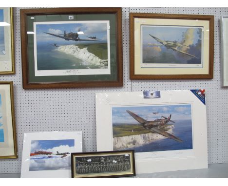 Royal Air Force Framed Prints, including Spitfire in Flight 'The Thoroughbred' Ivan Berryman 207/250 61cm x 45cm and Spitfire