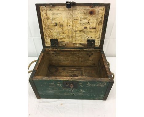 An original WW! German stick grenade wooden box complete with key &amp; lock