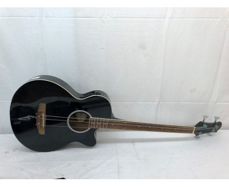 A Swift semi-acoustic bass guitar