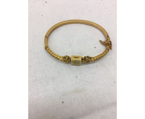 A 15ct diamond set Victorian bangle