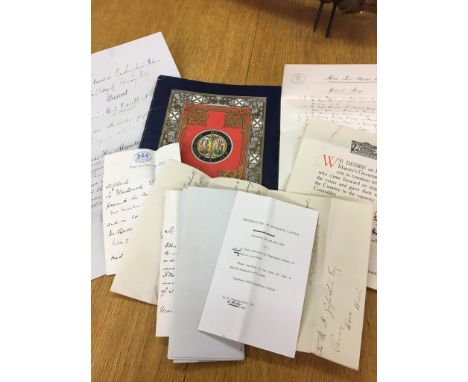 Signed paperwork relating to the investiture of the KC of the most distinguished Order of St Michael &amp; St George to inc l