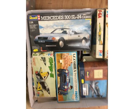 A box of model kits to inc Revell &amp; Froc etc