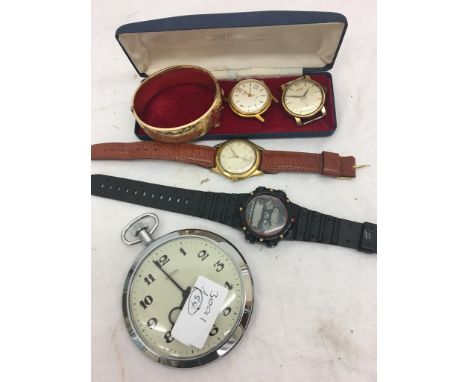 A quantity of watches; together with a bangle