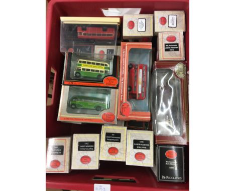 A box of boxed Exclusive First Edition buses