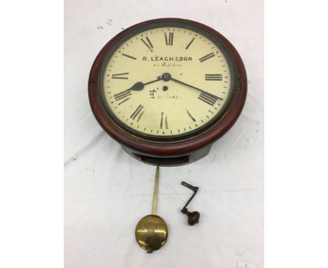 A 19th century mahogany station clock