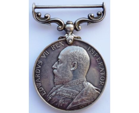 An Edward VII (1901-1909) Army Long Service and Good Conduct Medal to CONDR. F. MACKENZIE, UNATTA. LIST, the silver Medal sho