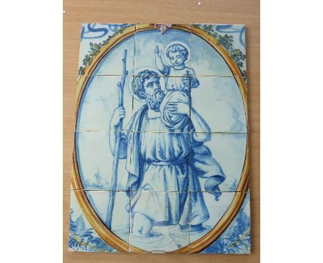 An interesting set of twelve 19th century Continental tin glazed earthenware/faience Tiles hand decorated, mostly in cobalt b