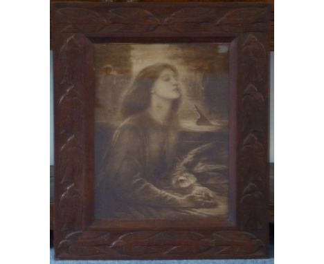 An Arts and Crafts sepia Print "Beata Beatrix circa 1864-1870", after Dante Gabriel Rossetti (model for this work Elizabeth S