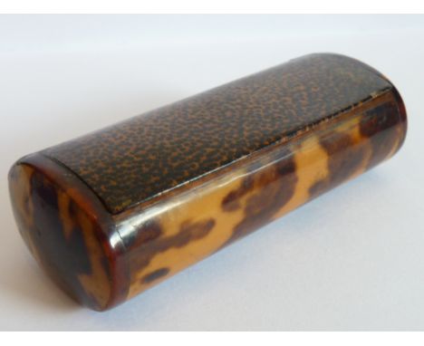 A very fine 19th Century tortoiseshell Snuff Box of oval section, 8.5cm wide 