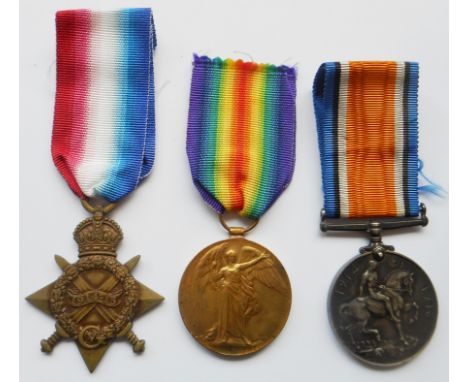 Three WWI medals: the 1914-1915 Star to SS-15968 PTE. J.J. JAGO A.S.C.;  the Allied Victory Medal to 27510 PTE. W.A. BUTLER W