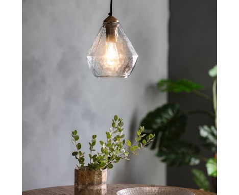 { Option of lots:  985, 986 } Pollina Pendant Light An antiqued glass jewelled pendant with iron accent Glass / Iron 28 x 21.