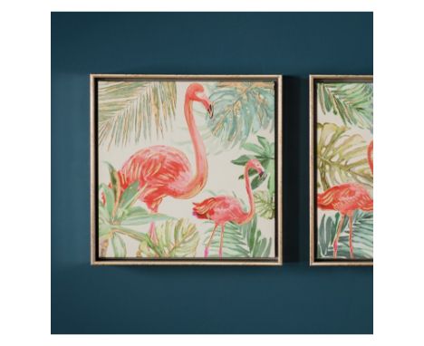 { Option of lots:  593, 594, 595, 596, 597 } Flamingo I Framed Art  This Pink Flamingo In Green Forest I Wood Framed Art feat