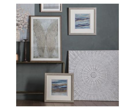 Wall Art  Aquarius Framed Art Set of 2 560 x 35 x 560mm This set of 2 framed art has a contemporary abstract blue and neutral