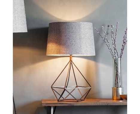 { Option of lots:  910, 911 } Nico Table Lamp Stylish, geometric table lamp finished with a neutral shade to suit any home. B