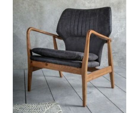Whitworth Chair Charcoal Leather The beautiful curves and vintage-inspired design of the stunning Whitworth chair make it a m