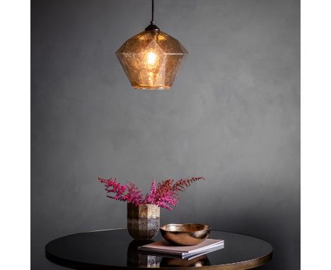 { Option of lots:  877 } Modica Pendant Light This textured, brown lustre glass pendant light has a distressed finish. Bulb n