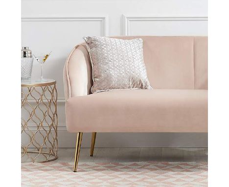 Paris velvet sofa conjure up an opulent look with our Paris upholstered two seater sofa in soft touch blush pink velvet with 