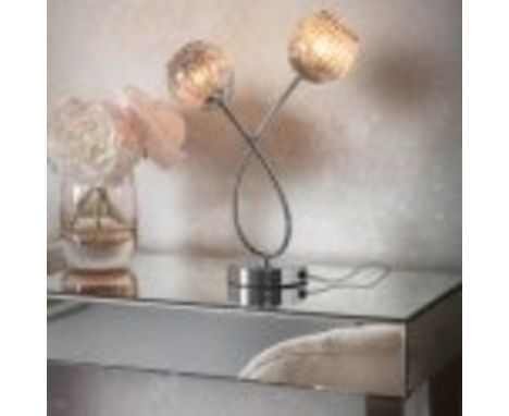 Aerith Table Lamp The Aerith collection features smokey mirror effect glass with wire mesh to create a stunning light effect,