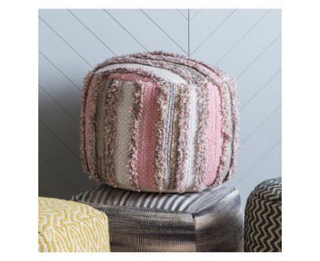 { Option of lots:  929, 930, 931, 932, 933 } Opal Pouffe Blush 500x500x400mm  Tactile and stylish blush pouffe featuring diff