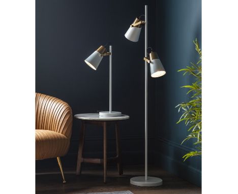 { Option of lots:  526, 527 } Delta Floor Lamp White and Gold Light up any room with our new floor lamps. When turned off, a 