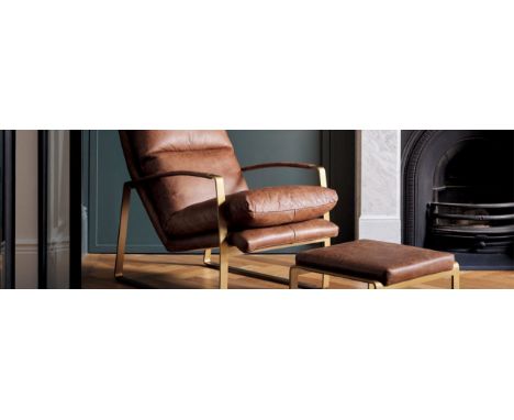 Laura Ashley Millport Vintage Leather Relaxer Chair A beautiful blend of leather and metal creates a stunning  style in the M