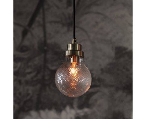 { Option of lots:  1010, 1011 } Reynaud Pendant Light A beautiful blown glass pendant Metal, Glass 13 x 13 x 21cm (Loc 505631