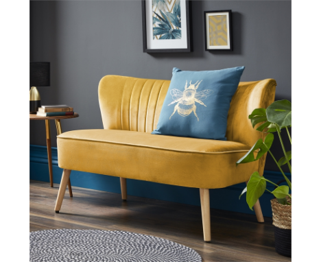 Cocktail Sofa An Elegantly Designed Glamourous Two Seater Cocktail Sofa Upholstered In A Luxurious Soft Touch Golden Yellow V