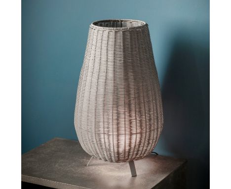 { Option of lots:  401, 402 } Bromley Table Lamp  Unique wicker table lamp in a cool grey finish to suit any living space.Wic