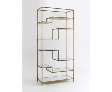 Mansfield Etagere Besides pleasing the eyes, the symmetric step shelving of the Mansfield Ã‰tagÃ¨re allows treasured objects,